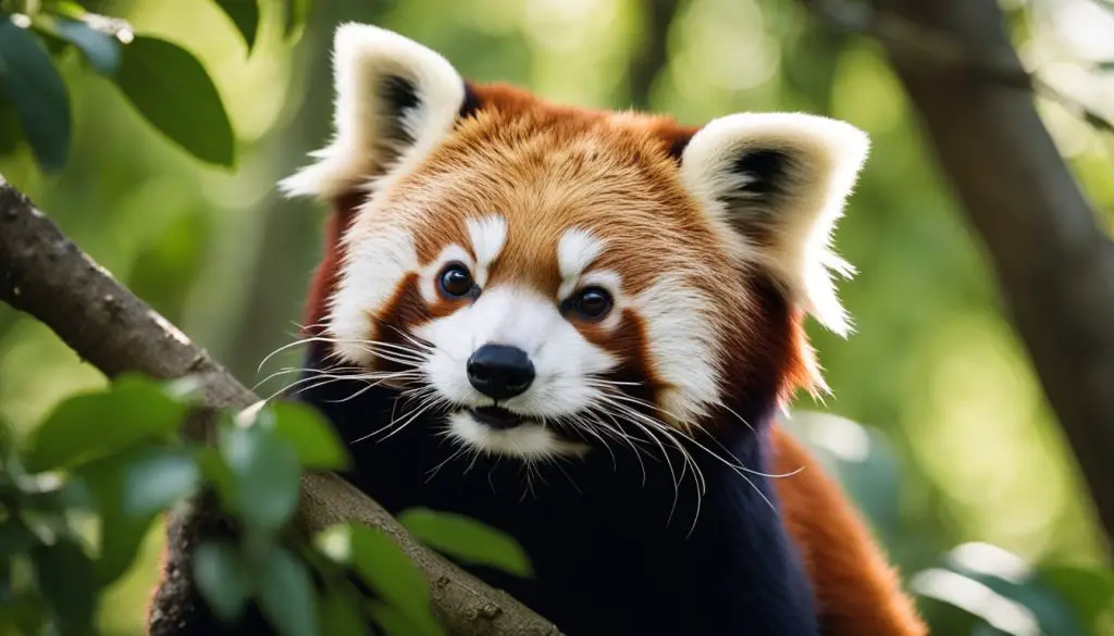 red panda in tree